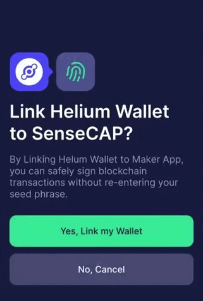 Deeplink Helium Wallet App