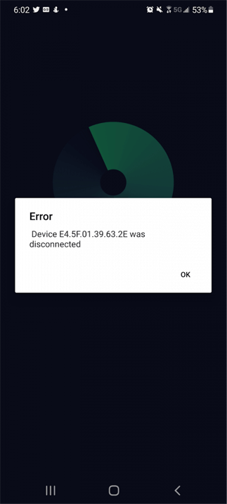 Helium App Errors - Device Disconnected