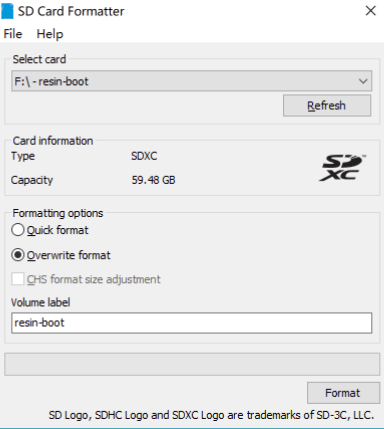 SD Card Formatter Resin-Boot Folder