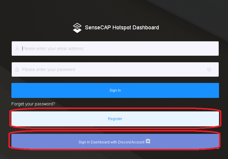SenseCAP Dashboard Registration