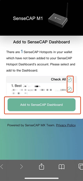 SenseCAP Hotspot Registration 3